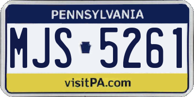 PA license plate MJS5261