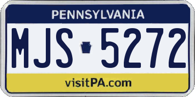 PA license plate MJS5272