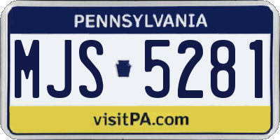 PA license plate MJS5281