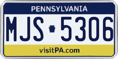 PA license plate MJS5306