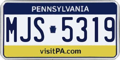 PA license plate MJS5319
