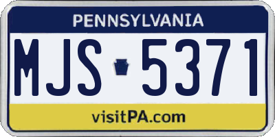 PA license plate MJS5371