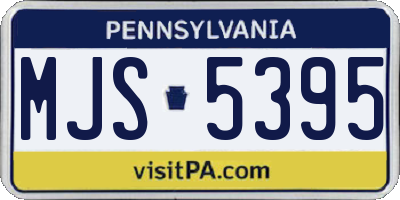PA license plate MJS5395