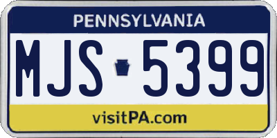 PA license plate MJS5399