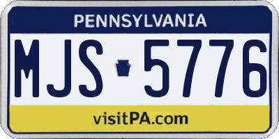 PA license plate MJS5776