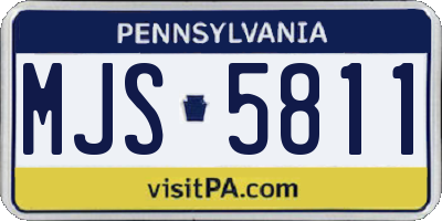 PA license plate MJS5811