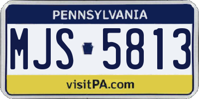 PA license plate MJS5813