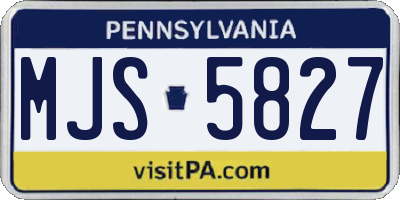 PA license plate MJS5827