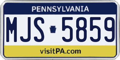 PA license plate MJS5859