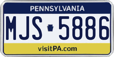 PA license plate MJS5886