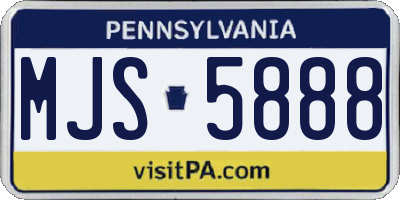 PA license plate MJS5888