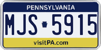 PA license plate MJS5915