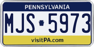 PA license plate MJS5973