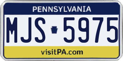 PA license plate MJS5975