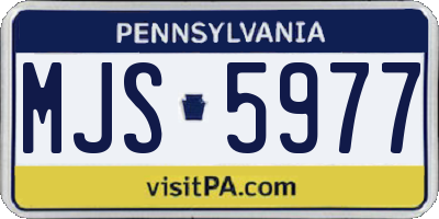 PA license plate MJS5977