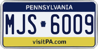 PA license plate MJS6009
