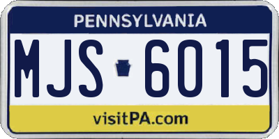 PA license plate MJS6015