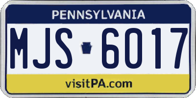 PA license plate MJS6017