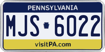 PA license plate MJS6022