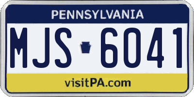 PA license plate MJS6041