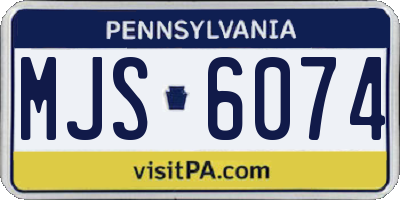 PA license plate MJS6074