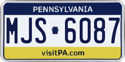 PA license plate MJS6087