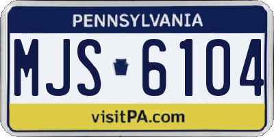PA license plate MJS6104