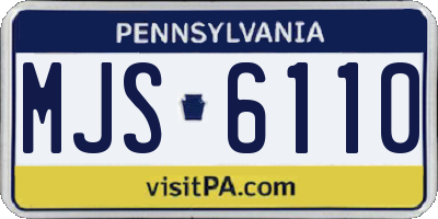 PA license plate MJS6110
