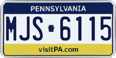 PA license plate MJS6115