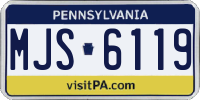 PA license plate MJS6119