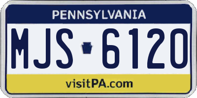PA license plate MJS6120