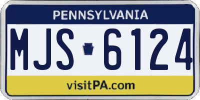 PA license plate MJS6124