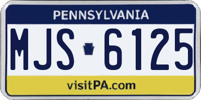 PA license plate MJS6125