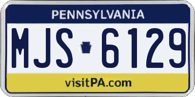 PA license plate MJS6129