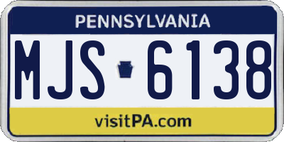 PA license plate MJS6138