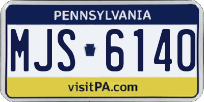 PA license plate MJS6140