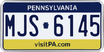 PA license plate MJS6145