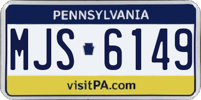 PA license plate MJS6149