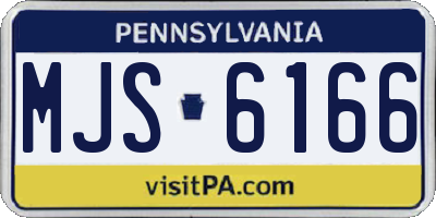 PA license plate MJS6166