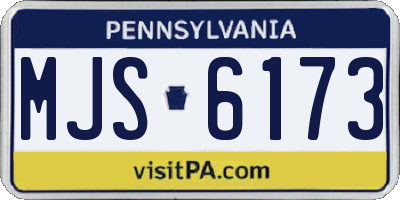 PA license plate MJS6173
