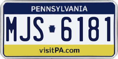 PA license plate MJS6181