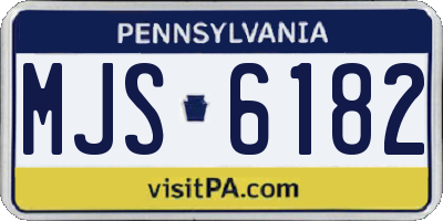 PA license plate MJS6182
