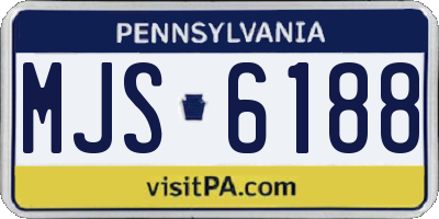 PA license plate MJS6188