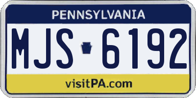 PA license plate MJS6192