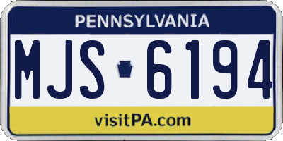 PA license plate MJS6194