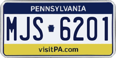 PA license plate MJS6201