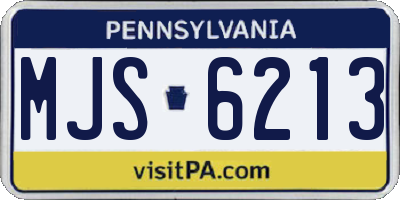 PA license plate MJS6213