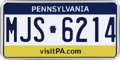 PA license plate MJS6214