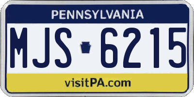 PA license plate MJS6215