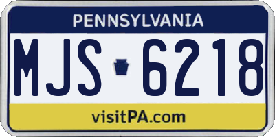 PA license plate MJS6218